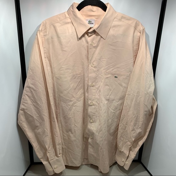 Lacoste Other - Lacoste Vintage Shirt Size 44 Peach Long Sleeve Button Down Men
